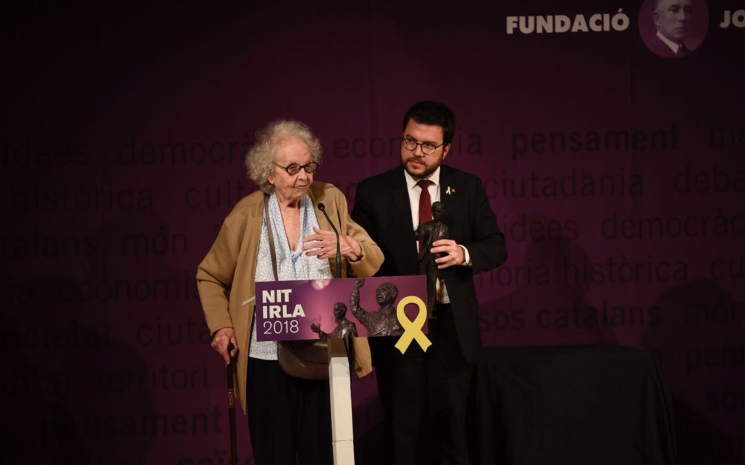 LA PRESIDENTA D’HONOR DE LA FUNDACIÓ JOSEP PALLACH, GUARDONADA A LA NIT IRLA 2018